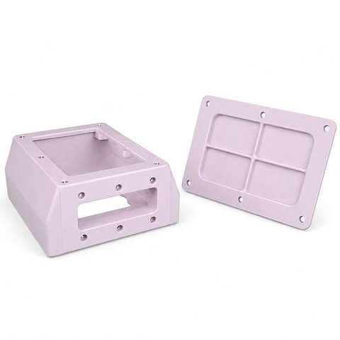 Cast housing and cover, powder coated
